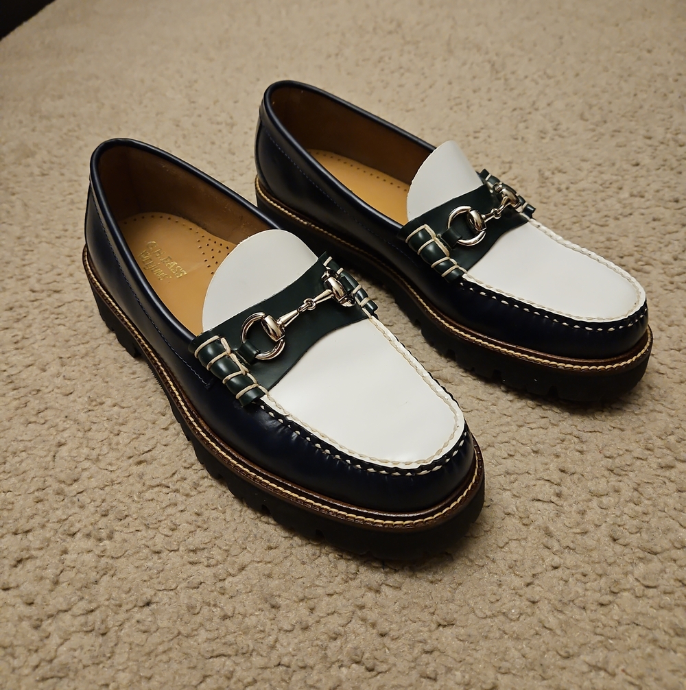G H Bass Lincoln Super Bit Loafer | Dark Blue, Green
